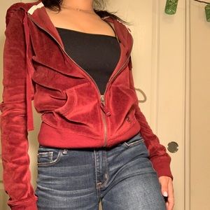 red velvet hollister zip up